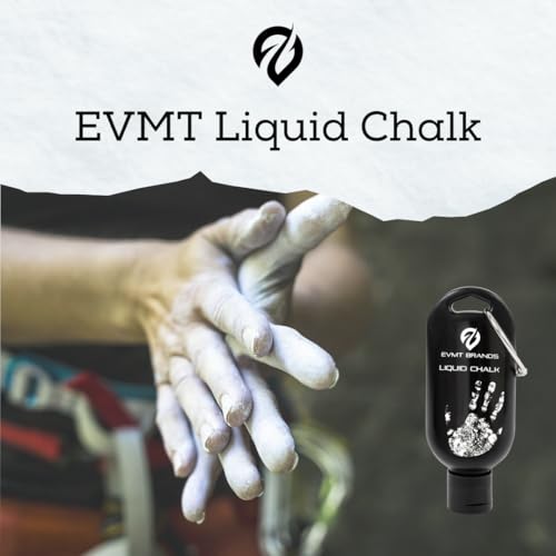 EVMT Brands Liquid Chalk, Mess-Free Gym Chalk for Weightlifting, Gymnastics, Rock Climbing, Dancing. Sweat-Resistant and Long Lasting for Stronger Grip. Package May Vary.