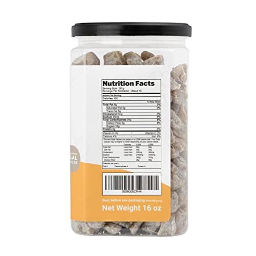 Homtiem Dried Crystallized Ginger Less Sweet (16 Ounce) Real Soft, Chews and Candied Delicious pieces Gingers, Easy to eat, No Artificial Colors, All-Natural and Preservative-Free(1 LB)