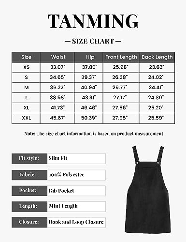 Tanming Women's Corduroy A Line Cute Jumper Pinafore Bib Overall Mini Dress Skirt (ArmyGreen-XS)