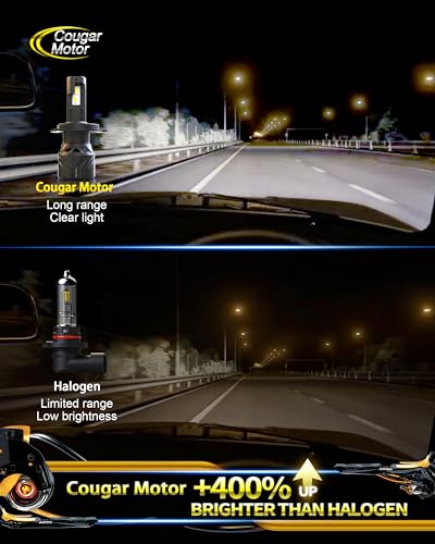 Cougar Motor H4 Bulbs, 9003 Fog Lights 6500K White Non-Polarity H4 Fog Bulb or Off-Road Use Plug and Play - Pack of 2