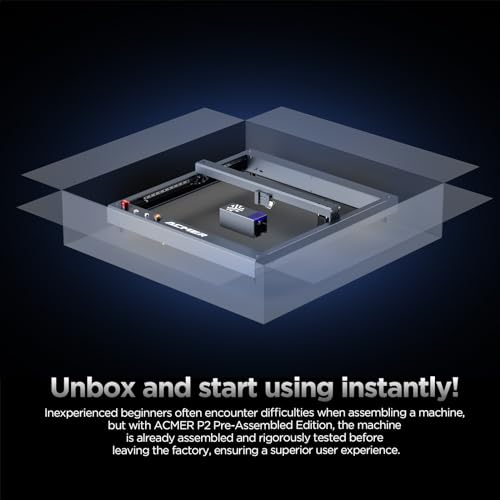 ACMER P2 Laser Engraver, 10W Output Laser Cutter, Laser Engraving Machine, CNC Laser Cutter and Engraver Machine Class 4 for Stainless Steel, Wood, Metal, Acrylic, Leather (P2 Laser 10W)