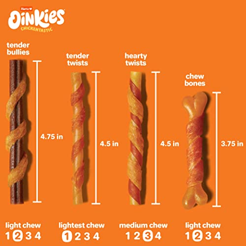 Hartz Oinkies Tender Bullies with Real Chicken Breast & Real Beef Bully Stick Flavor, Highly Digestible and Rawhide-Free, 20 Count