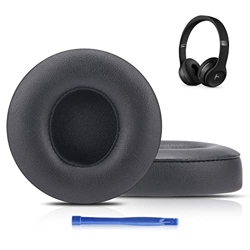 Damex Updated Thickened Solo Wireless 2/3 Replacement Ear Pads,earpads for Beats Solo 2/3 Wireless Headphone (black)