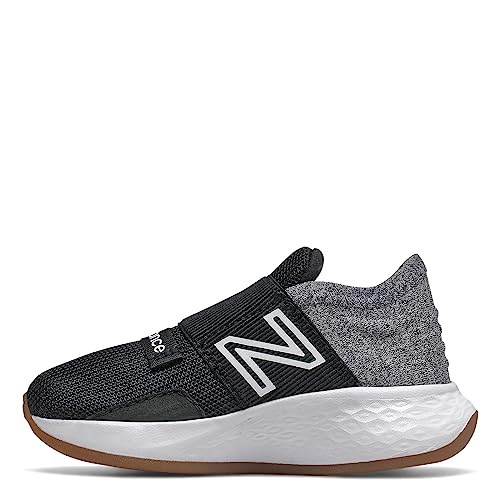 New Balance Baby Fresh Foam Roav V1 Bungee Running Shoe Sneaker, Black/Light Aluminum, 3 US Unisex Infant