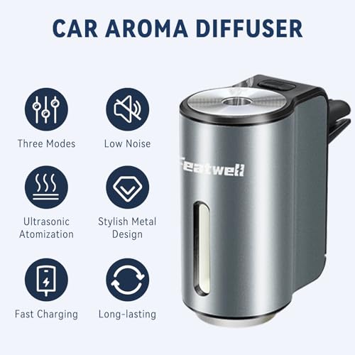 FeatWell Car Aromatherapy/Fragrance car Air fresheners/Humidifier Essential Oil Diffuser for Vehicle (Black)