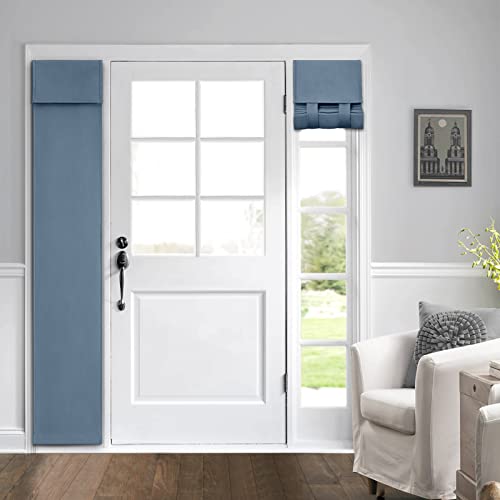 HOMEIDEAS Blackout French Door Curtains, Sidelight Curtains for Front Door 2 Panel, Side Shades for Small Window, Privacy Covering for Glass Window, Grey, W12 X L68 Inch