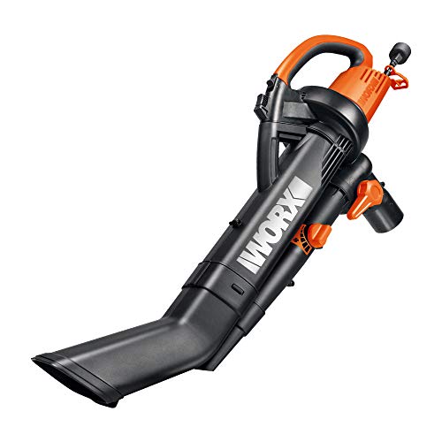WORX WG505 TRIVAC 12 Amp 3-in-1 Electric Leaf Blower/Leaf Vacuum/Mulcher, Metal Impeller for Fine Mulching