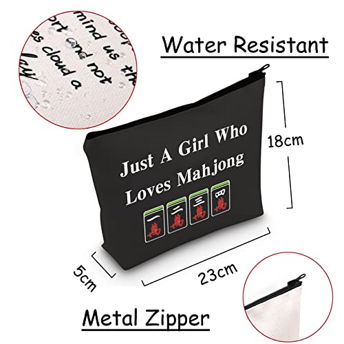 JXGZSO Lucky Mahjong Tiles Makeup Bag Who Loves Mahjong Board Game Storage Bag For Mahjong Lover