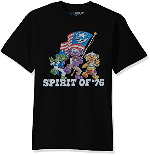 Liquid Blue Men's Big Grateful Dead Spirit of '76 Short Sleeve T-Shirt, Black, Small