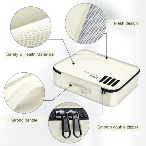 DIMJ Packing Cubes for Suitcases - Travel Cubes for Packing, Lightweight Luggage Packing Cubes, Suitcase Organizer with Laundry Bag, Shoes Bag, Toiletry Bag (Beige)