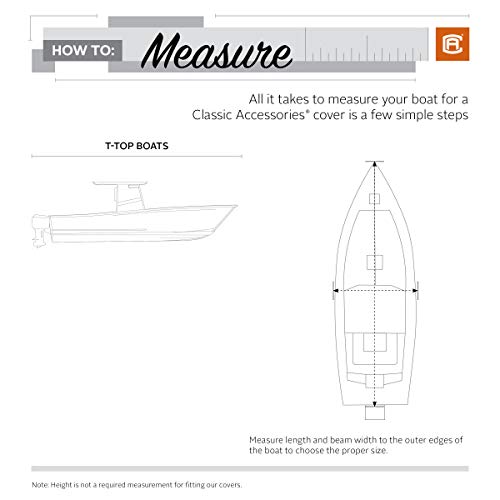 Classic Accessories StormPro Heavy-Duty T-Top Boat Cover, Fits boats 16 ft - 18.5 ft long x 98 in wide