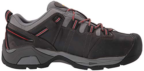 KEEN Utility Men's Detroit XT Low Height Toe Metatarsal Guard Work Shoes, Steel Grey/Bossa Nova, 10 Wide