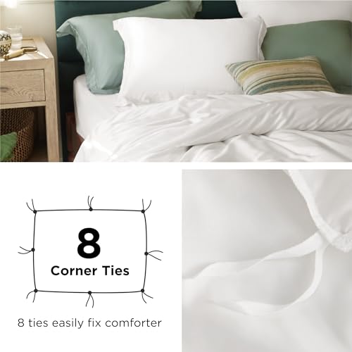 Bedsure Brushed Duvet Cover Queen Size - Soft and Breathable Eucalyptus Lyocell Cotton Hybrid Comforter Cover Set for Hot Sleeper - Hypoallergenic and Moisture Wicking, Cooling Bedding Set, Terracotta