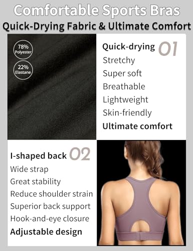 Sports Bras for Women High Support, Everyday Comfy Bras Bean Paste Red(S)