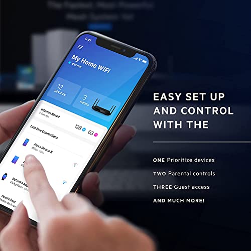 Linksys Hydra Pro Mesh WiFi 6E Router MR7500 Tri-Band WiFi Mesh Router AXE 6600 For Wireless Internet For The Home, Work, And Guest House - Connect 55+ Devices, 2,700 Sq Ft
