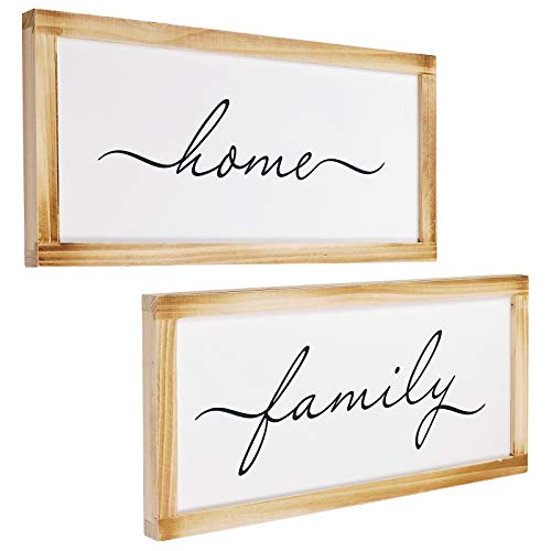 EXCELLO GLOBAL PRODUCTS 8x17 Wood Framed Signs: Ready to Hang Decor for Home or Office (Home & Family)