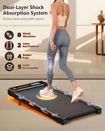 AlRHOT Walking Pad with Incline, 15° Incline Under Desk Treadmill with Remote Control, 2.5HP Walking Pad Treadmill with LED Display for Walking & Climbing at Home or Office,265LB Capacity