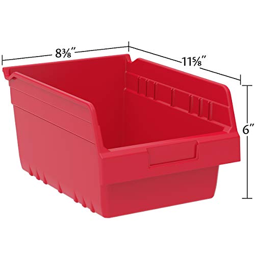 Akro-Mils 30080 Plastic Nesting ShelfMax Storage Bin Box, (12-Inch x 8-Inch x 6-Inch), Blue, (8-Pack)