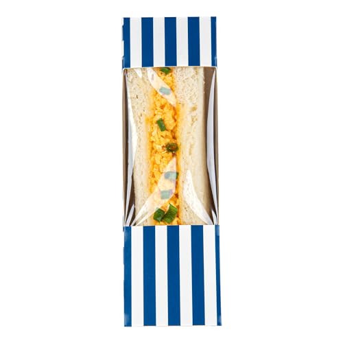 Restaurantware Cafe Vision 4.8 x 2.8 Inch Sandwich Paper Boxes 200 Medium Sandwich Wedge Boxes - With Window Disposable Kraft Paper Triangle Sandwich Containers Grease-Resistant Lining