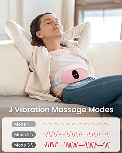 iDOO Heating Pad for Period Cramps, FSA HSA Eligible, Portable Cordless Back Belly Heat Pad for Menstrual Cramp Relief, Christmas Gifts for Women and Girl, Electric Period Heating Belt, Pink