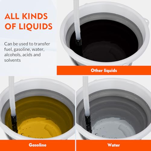 Portable Transfer Pump Battery Operated Electric Siphon Pump for Gas, Fuel, Diesel, Water Transfer 2.6 GPM Flow Oil Extractor -Easy to Use Hand Fuel Pump, Multi-Use Siphon Fuel Transfer Pump (Orange)