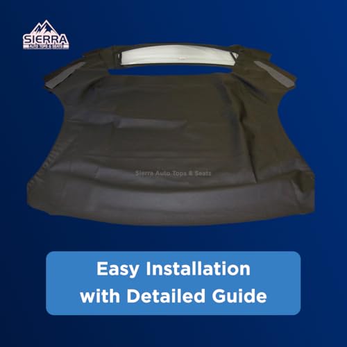 Sierra Auto Tops Replacement Convertible Soft Top with Heated Glass Window, fits Ford Mustang models 1994-2004, Premium Grade Sailcloth Vinyl, Black