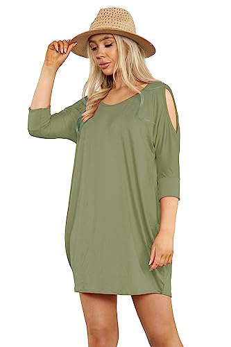 Loxdonz Women's Swimsuit Beach Cover Up Shirt Bikini Beachwear Bathing Suit Loose Beach Dress Small Cream