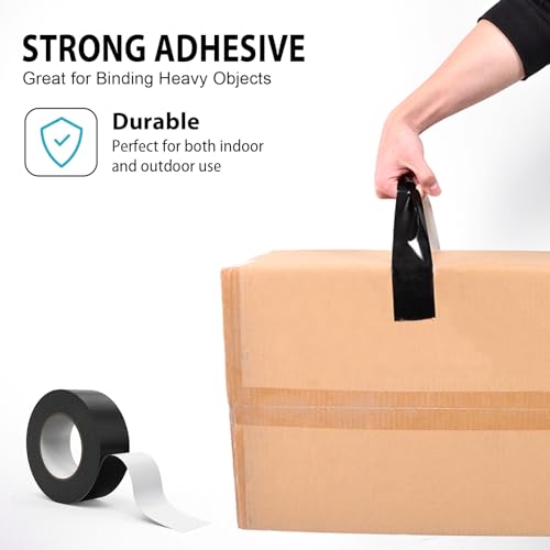 360Tronics Heavy Duty Black Duct Tape 2 Inch x 30 Yard, All-Weather Tearable Multi-Purpose Repair Tape, Perfect for Packaging, Patching, Crafts and DIY Projects (1-roll Pack)
