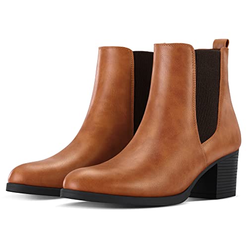 COASIS Women's Chelsea Boots Chunky Block Heel Slip On Ankle Booties with Elastic Sided