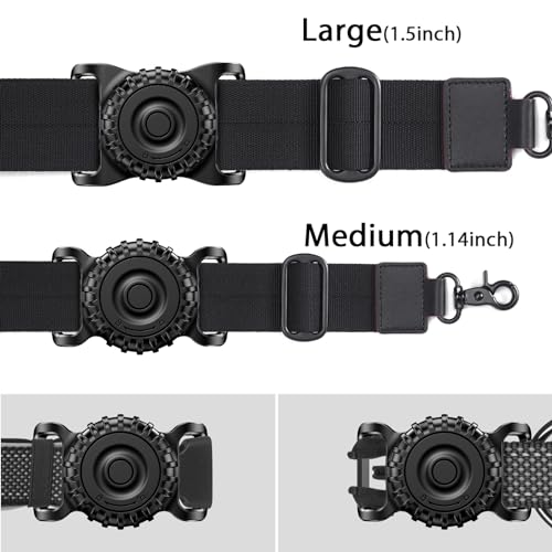 FILOTO Airtag Dog Collar Holder Case 2 Pack for Apple Air Tag, IP68 Waterproof & Aviation PC Material 360° Protect Your Cat Dog GPS Tracker