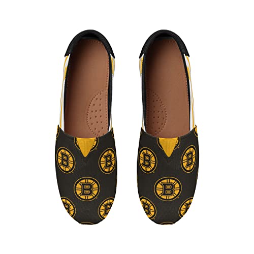 FOCO NHL Boston Bruins Women's Canvas Stripe Shoes, X-Large (11-12), Black
