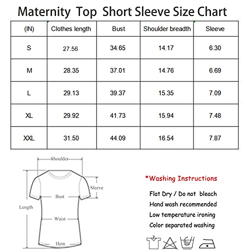 Bearsland Maternity Tops Short Sleeve Scoop Neck Maternity Shirt Pregnancy Clothes,Black&Iron Grey&Moka Brown,S