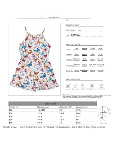 Toddler Baby Girl Romper Sleeveless Halter Neck One Piece Strap Jumpsuit Cute Little Girl Summer Clothes With Side Pockets