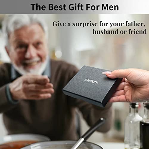 Mens Wallet Slim, Slim Wallet for Men, RFID Blocking Genuine Leather Wallets for Men with ID Window|Bills Slot|9 Card Slots, Easy Access Mens Slim Wallet with 2 Outer Pocket, Best Gifts for Men