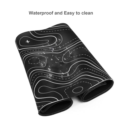 Halloween Scary Bloody Handprint Mouse Pad XL Extended Desk Mat, Non Slip Rubber Base Stitched Edge Gaming Pc Desktop Large Mice Pad,31.5 x 11.8 Inch