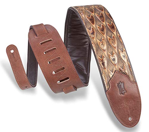 Levy's Leathers Sundance 3" wide Embossed Leather Guitar Strap; Western Series - Arrowhead Bronze (M4WP-005)