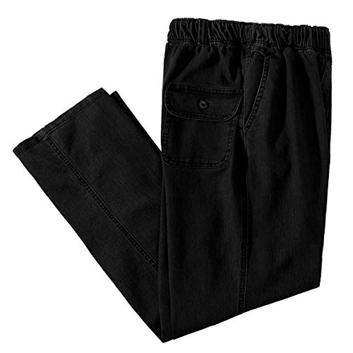 IDEALSANXUN Black Jeans for Men Elastic Waist Jeans Casual Pants, Black, 40x28