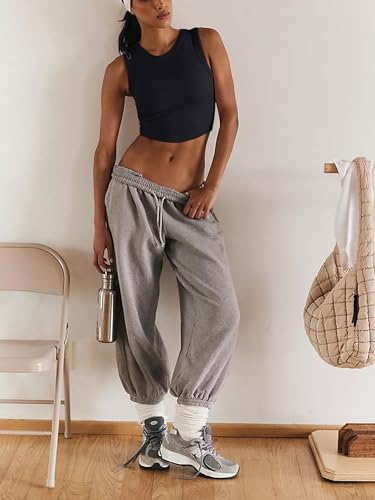 LASLULU Workout Tank Tops for Women with Built in Bra Tight Summer Crewneck Athletic Top Cropped Tank Medium Impact Sleeveless Casual Fitted Shirts(Black Small)