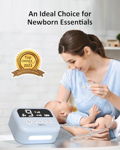 HEYVALUE Hospital Grade Nasal Aspirator for Baby, Nose Sucker with 9 Levels Suction, Night Light and Nursery Rhyme Soothing Function, Electric Nose Suction for Baby with Food-grade Silicone Tips, Blue