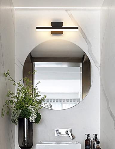 Joossnwell LED Vanity Light Matte Black Modern Bathroom Vanity Light Fixtures Wall Mount Bath Lights for Mirror Bar Lights Warm Light 14W 15.74 Inch Long 3000K