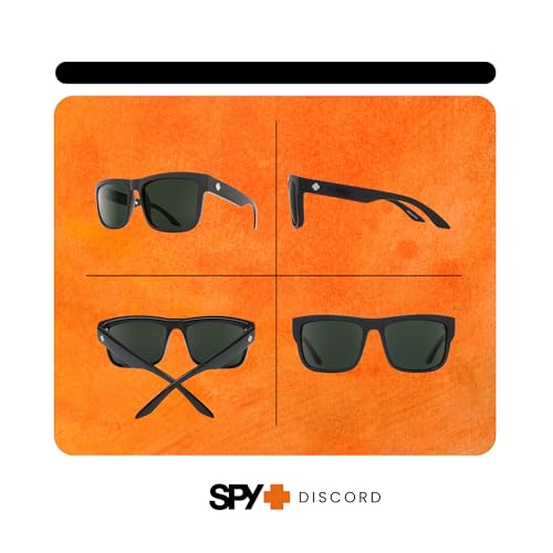 Spy Discord 673119209365 57MM Whitewall/Gray Green with Red Spectra Mirror Rectangular Sunglasses for Men+BUNDLE with ACCESSORY EYEWEAR KIT