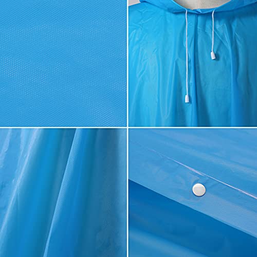 HOOMBOOM Reusable Rain Ponchos with Drawstring Hood for Adults, Waterproof Thicken Rain Coat, 2 Packs