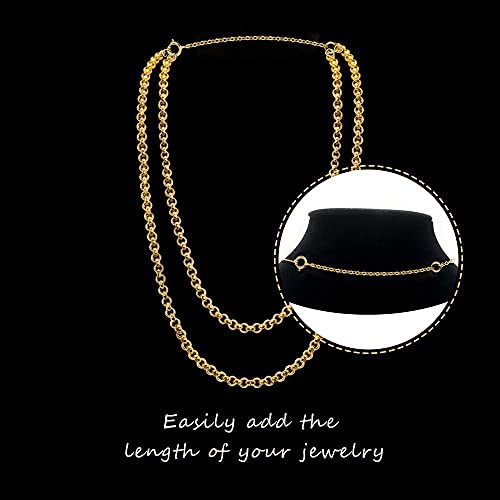 LANCHARMED Gold Necklace Extender 14K Gold Plated Sterling Silver Necklace Bracelet Anklet Extenders Extension for Jewelry Making(1 2 3 Inch, Gold)