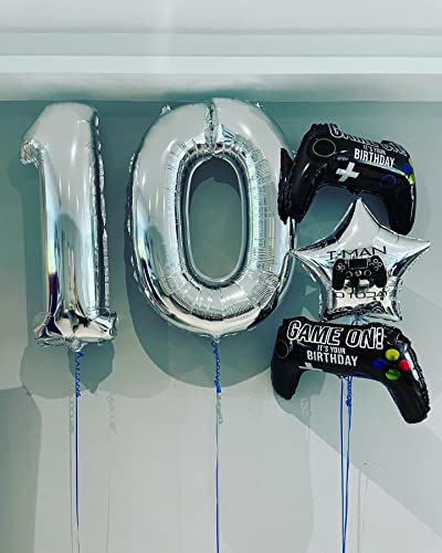 40 Inch Silver 40 Number Balloons Giant Jumbo Huge 40 Foil Mylar Helium Number Digital Balloons Silver Birthday Mylar Digital Balloons 40th Birthday Party 40th Anniversary Events Party Decorations