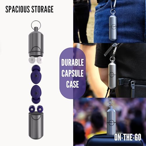 Ear Plugs for Sleeping, High Fidelity Concert Ear Plugs, Reusable Earplugs for Noise Reduction up to 30dB, Soft Ear Plugs for Airplanes, Study & Work, 7 Sets of Foam/Silicone Ear Tips, 2 Filter Sets