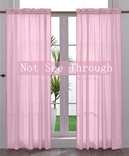 Yancorp Non-See-Through Velvet Opaque Privacy Curtains 2 Panels Drapes for Living Room Bedroom Doorway Divider Semi Sheer Curtain Kithen Window Panels (Baby Pink, W52 X L63)