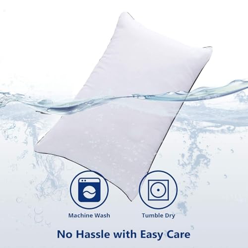 JOLLYVOGUE Bed Pillows Standard Size Set of 2, Cooling and Supportive Full Pillow 2 Pack for Side and Back Sleepers, Down Alternative Hotel Collection Sleeping Pillows, 26x20 Inches