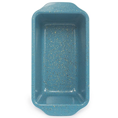 casaWare Loaf Pan 9 x 5-Inch Ceramic Coated Non-Stick, Blue Granite, standard