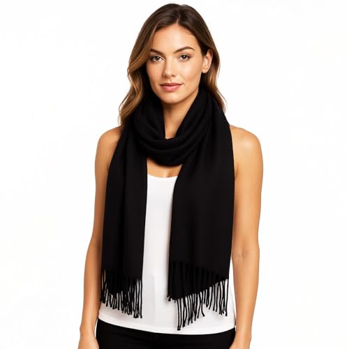 PCIQUTE Women's Faux Cashmere Plaid Scarf - Ultra-Soft Winter Wrap | Vintage Checkered | Christmas Gift (Plaid,Orange)