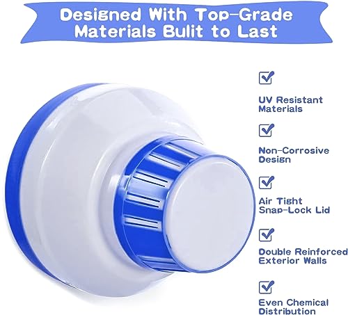 Large Floating Pool Chlorine Dispenser ļ¼Chlorine Holder Floater with Large Capacity Fits 3 inch Tablets, Heavy-Duty Thicker Walls, Release Adjustable for Above Ground Poolļ¼Collapsibleļ¼
